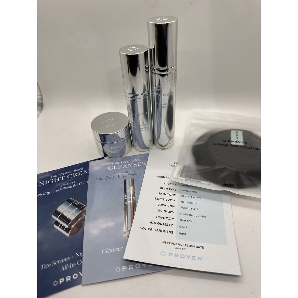 PROVEN Personalized Skincare Set Cleanser Day Moisturizer Night Cream SPF